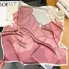 Cherry Blossom Pink Square Scarf Neck Silk Scarves Women Spring Autumn Wrap Hair Strap Bandannas Hijabs Ladies Decorative Shawl 5