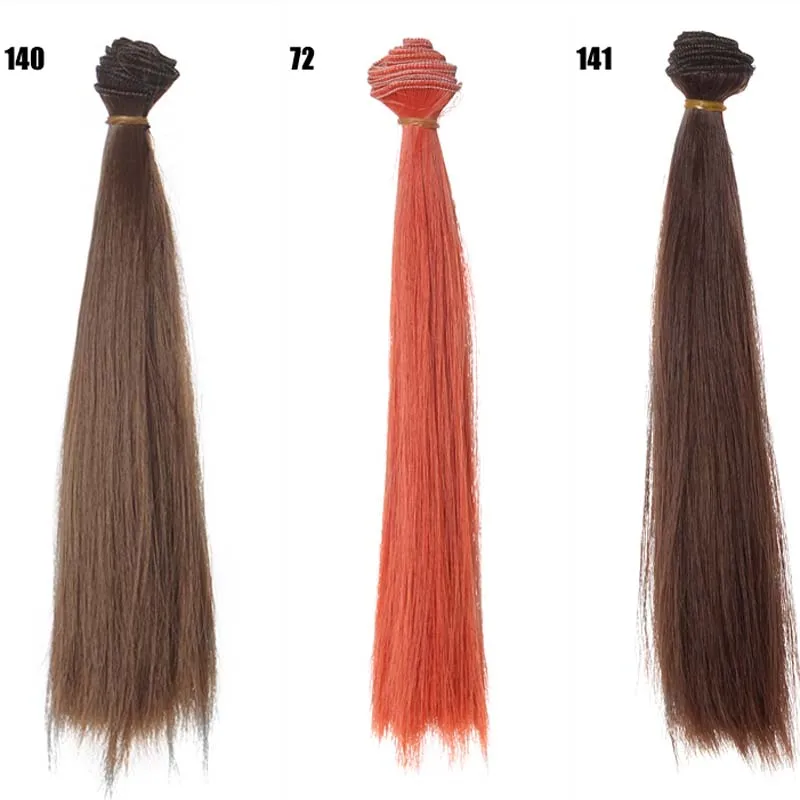 25cm*100CM Doll Wigs/hair Refires Bjd Hair Black Gold Brown Green Straight Wig Thick Hair For 1/3 1/4 BJD Diy toy wigs doll wigs doll accessories doll wig headgear
