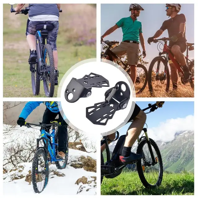 2 Poggiapiedi Posteriori Per Bicicletta - Ferro Antiscivolo, Foro 5mm