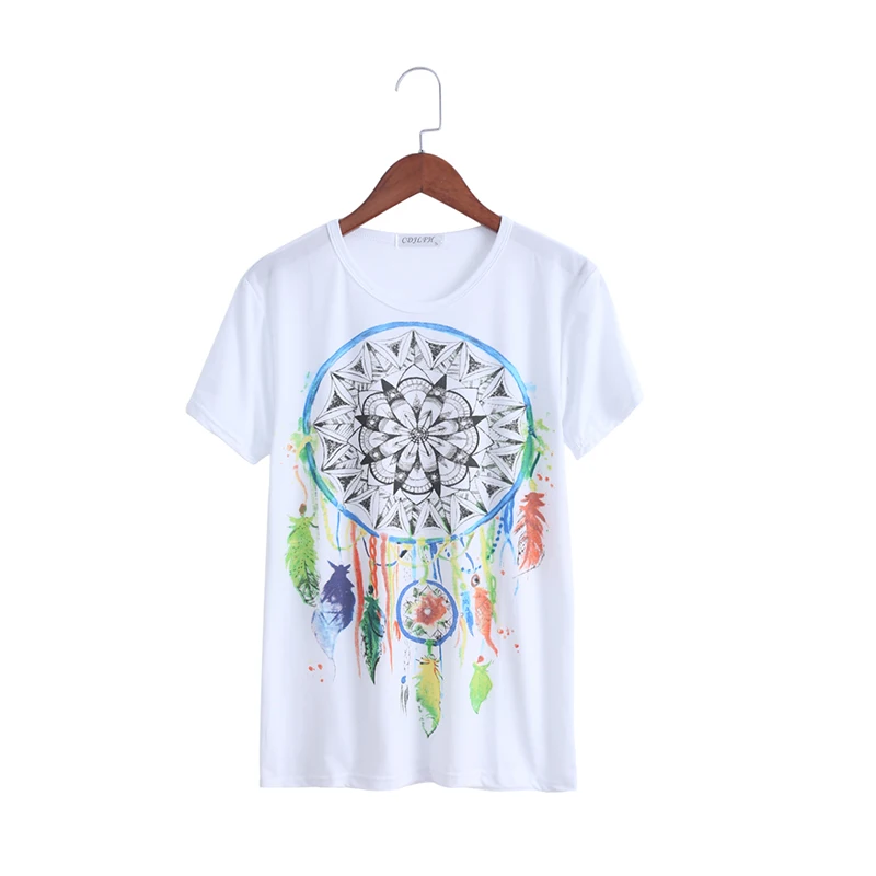 

Casual Summer Women Dreamcatcher Printed Short Sleeve T-Shirt