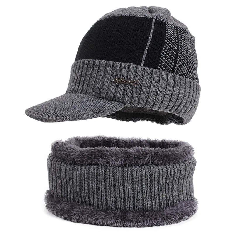 Hats For Skullies Beanie Winter Cap Men Women Wool Scarf Caps Set Balaclava Mask Gorras Bonnet Knitted Hat_voghion.com