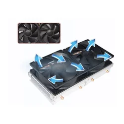 Radiador láser de proyección, tubo de calor de doble ventilador, radiador de tarjeta gráfica de ordenador, radiador de imagen VGA