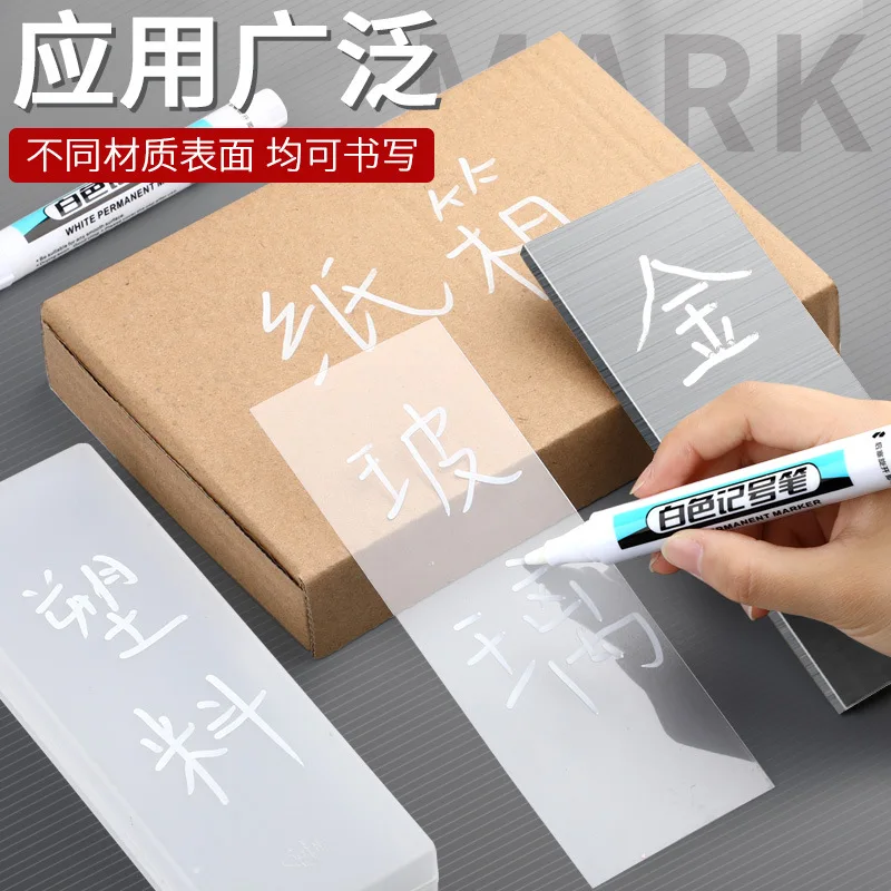 Permanent Marker Pen Permanent Marker White Marker Pens Paint Marker Pen Markers Pen Permanent Markers Marker Pens Art Marker Pen Art Markers Paint Pen 1/3Pcs White Marker Pens Oily Waterproof Permanent Paint Markers Rock Wood Plastic Leather Glass Stone Metal Art Supplies