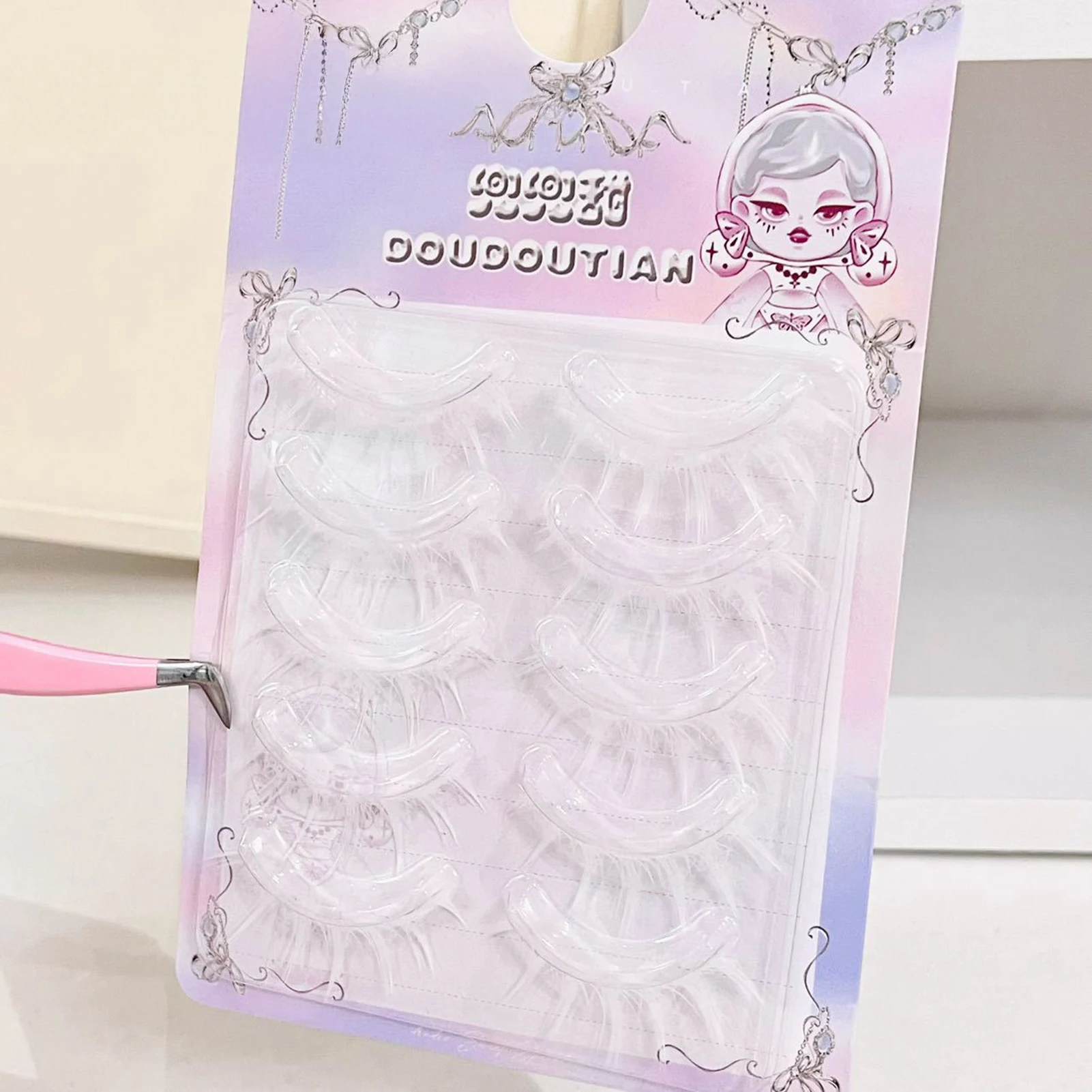 Weiße Wimpern voller Streifen natürliche Manga falsche Wimpern DIY Wispy Strip Wimpern für Frauen Halloween Weihnachten Party Make-up