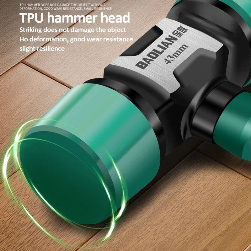 Rubber Hammer 27/36/43mm Multifunction Resilience Rubber Hammer Anti-vibration Non-slip TPR Head Installation Mallet Hand Tools 6