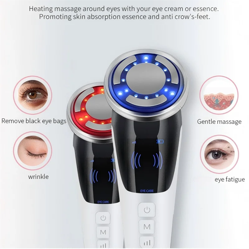 6 in 1 EMS Face Lifting Massager LED Photon Anti Aging Skin Tighten Firm Skin Care Tool Facial Beauty Device Improve Absorption