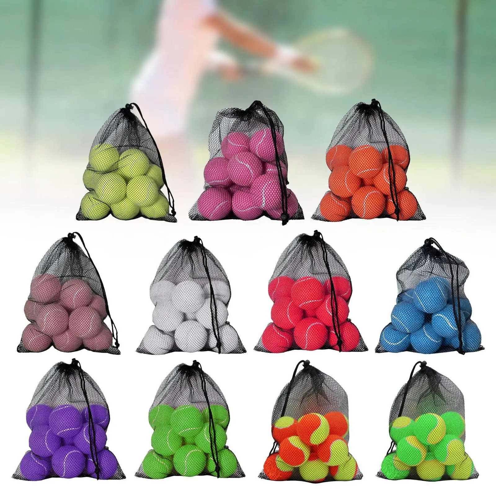 12 Pieces Tennis Balls Elastic for Outdoor Playing with Dogs