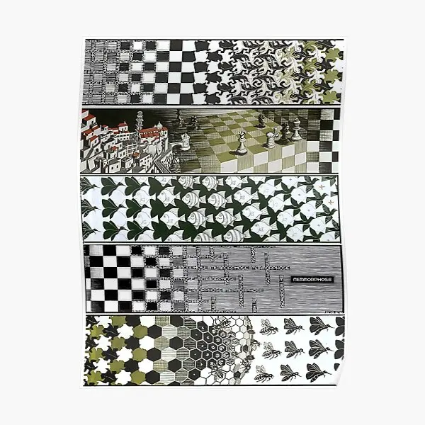 M C Escher Metamorfosi Mix Poster Art Print Painting Funny Modern Wall Vintage Home Picture Decor Decoration Room No Frame