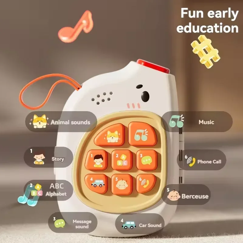 Montessori Busy Board Sensory Activities Toy Elephant Phone Baby Pretend Play Phone Music Simulate Switch Educational Travel Toy