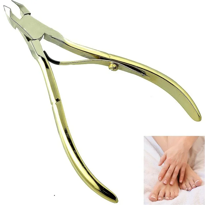 1Pc Stainless Steel Nail Cuticle Scissors Nipper Clipper Manicure Pedicure Tools Golden Handle Dead Skin Scissor Art Tool 5