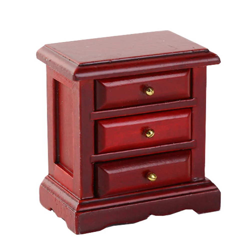 

Vintage Wooden Drawer Dollhouse Chest of Drawers Night Stand Bedside Table Model Toy