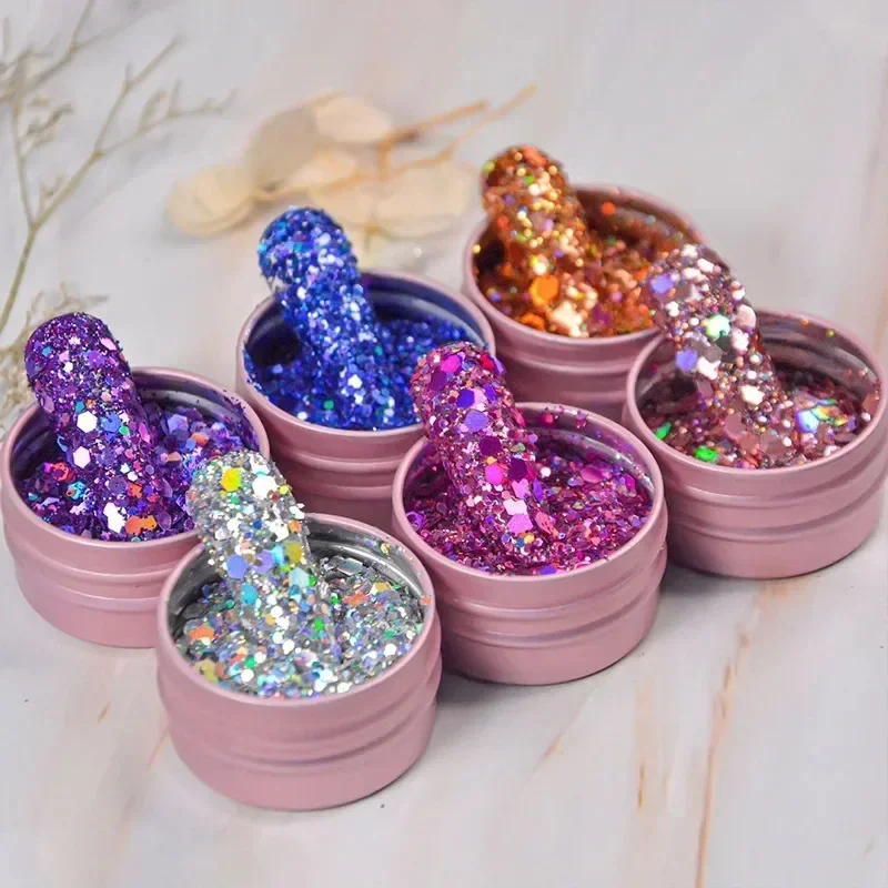 Iridescent Silver Nail Glitter Sequins