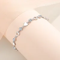 925 Sterling Silver Heart Shaped Bracelet For Women Retro Korean Versatile Zircon Charm Bracelets Original Party Jewelry Gifts - Image 4
