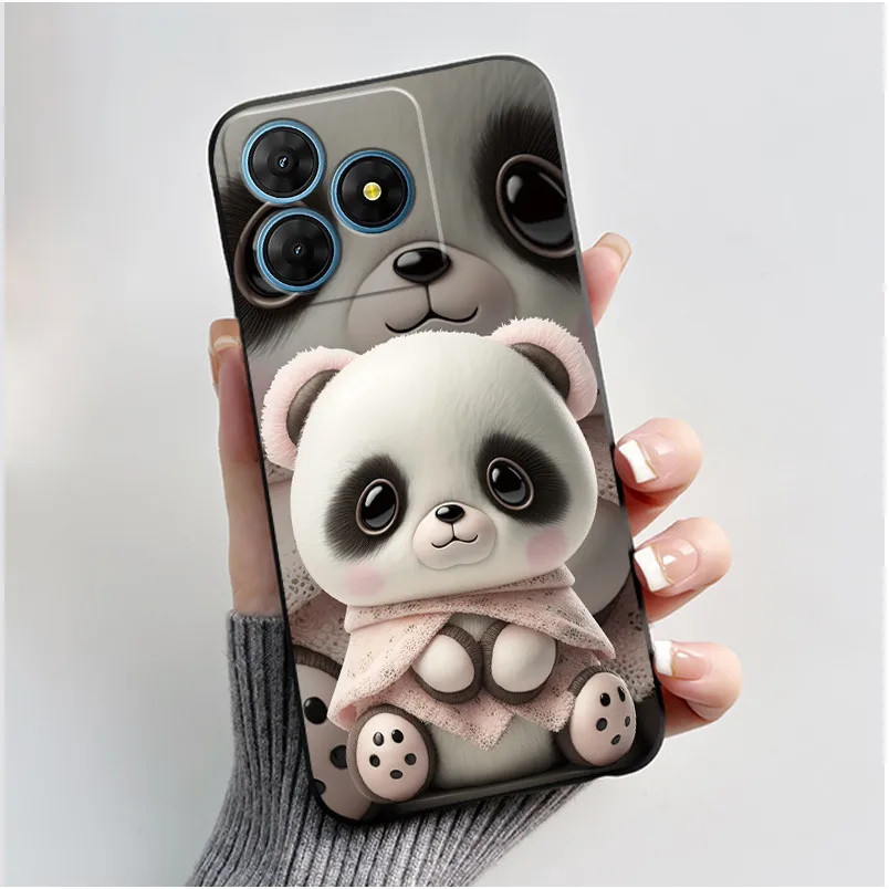 Cute Love Rabbit Black Soft Silicone Protective Back Cover