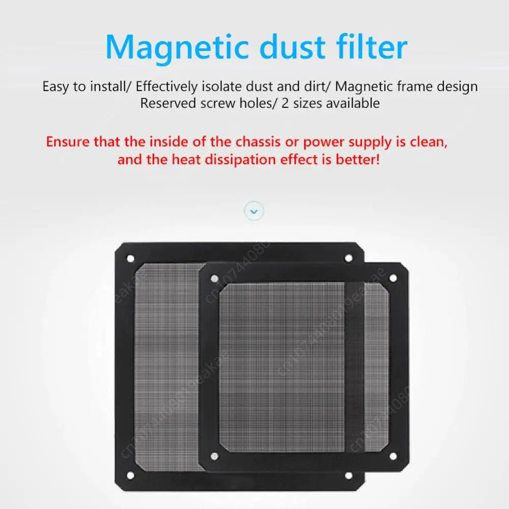 8/9/12/14cm Magnetic Frame Dust Filter PC Fan Cleaner Dust-proof Mesh Cover Net Guard with Hole For PC Computer Case Cooling Fan 2