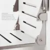 Silhouette Comfort Folding Wall Mount Shower Bench Seat with Arms White Seat with Silver Frame 16"D x 20.94"W x 12.75"H 6