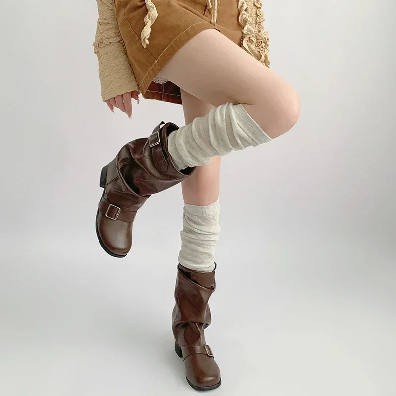 Night Teaching Room Foot Sock Women's Autumn Hose Gray Stepping Leg Warmer Ballet Sle White Pile Socks Calf Socks 3