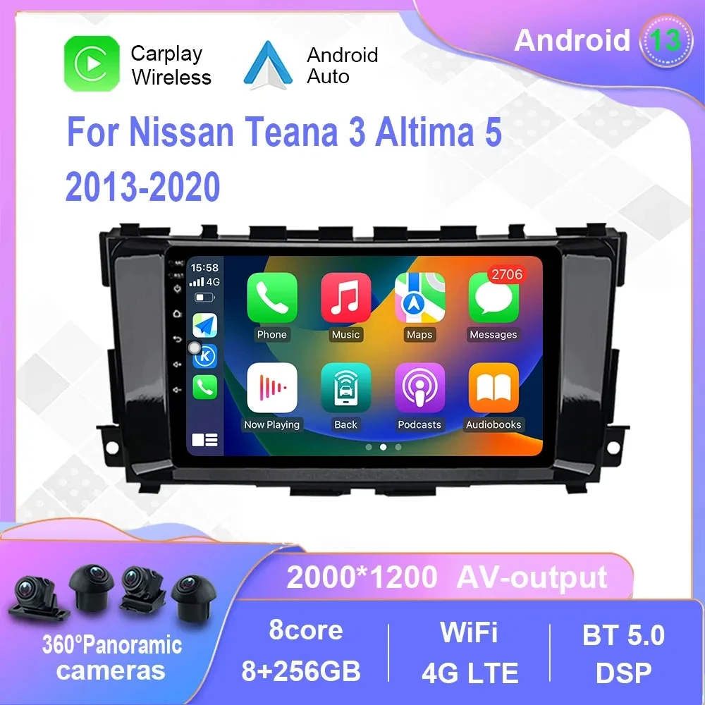 

Android 13 Radio For Nissan Teana 3 Altima 5 L33 2013-2020 Car Multimedia Player Carplay Touch Screen GPS Navigation