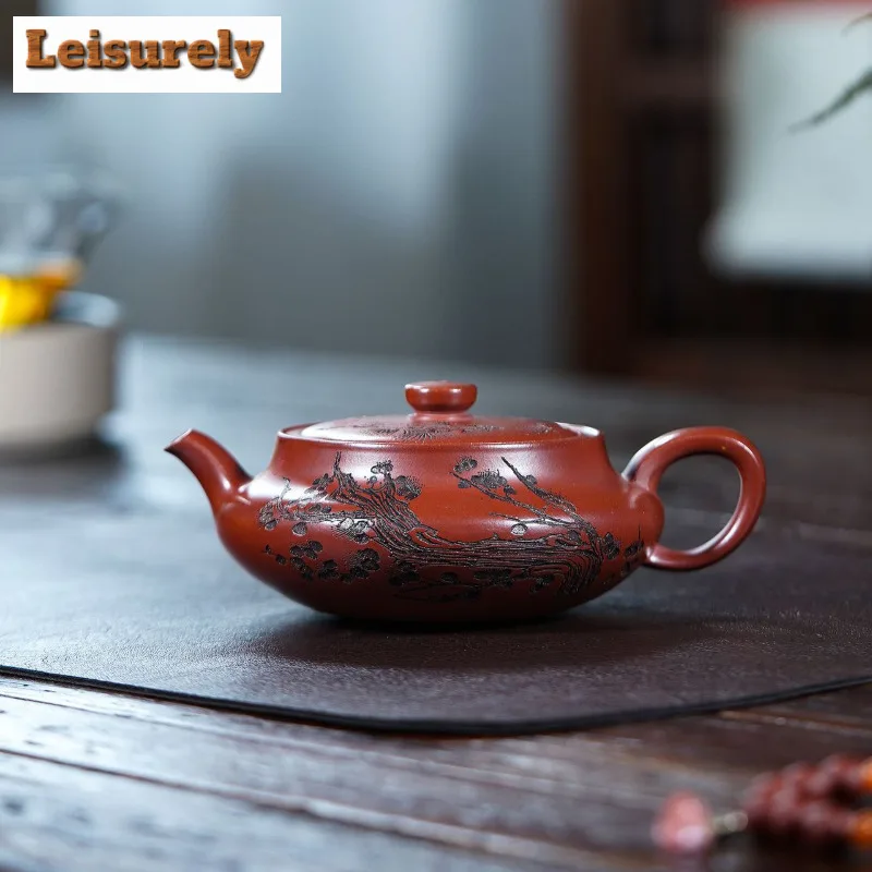 320ml Exquisite Yixing Purple Clay Teapots Handmade Pot Raw Ore Dragon's Blood Sand Tea Maker Kettle With Filter Zisha Tea Set