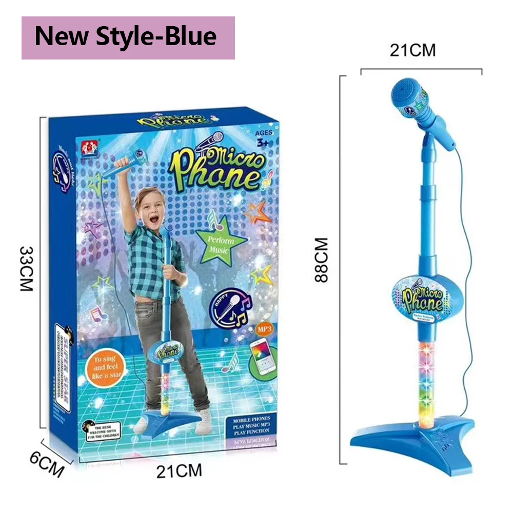 Kids Microphone with Stand Karaoke Song Music Instrument Toys  Brain-Training Educational Toy Birthday Gift for Girl Boy