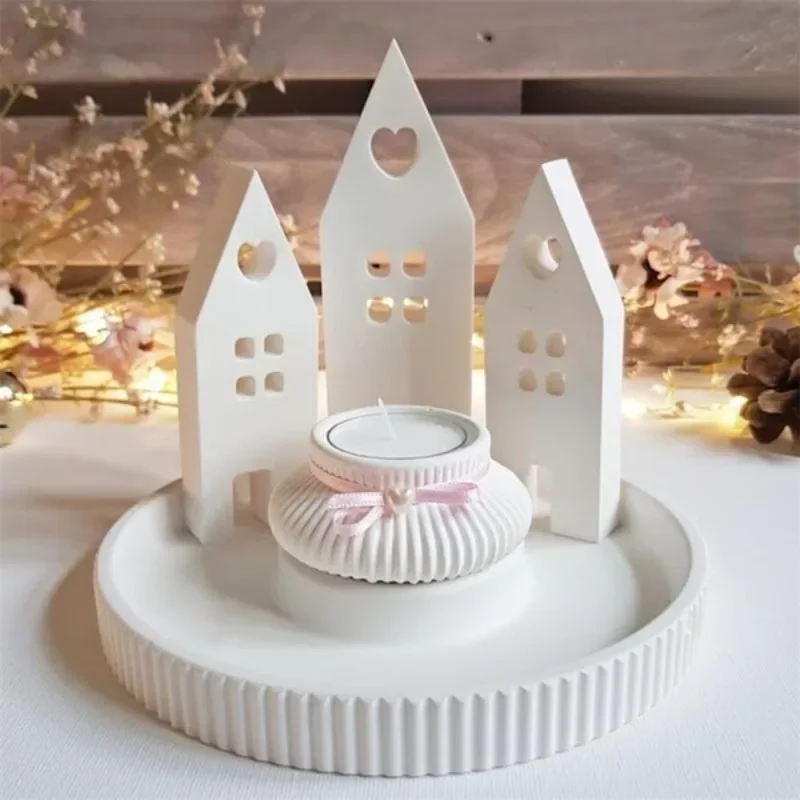 1pc Casting Mould Heart House Silicone Molds Light Heart Houses Concrete Moulds Casting Molds Houses Decoration Home Resin Mold