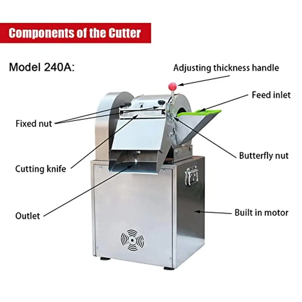 Commercial Automatic Stainless Steel Strip Cutter Machine Potato Carrot Onion Chips Adjustable Thickness 300-500KG/Hour 1500W