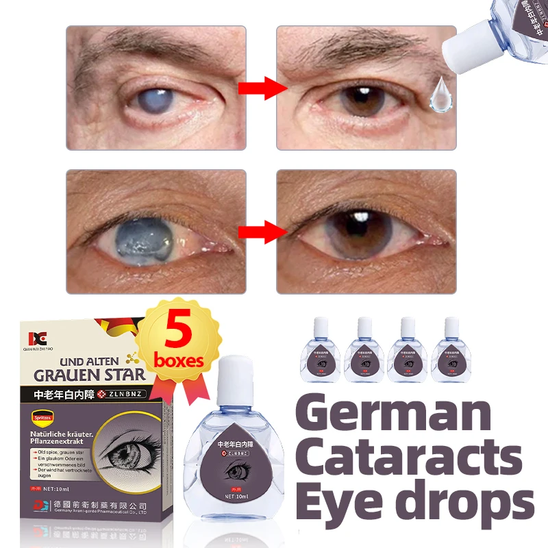 

3/5Bottles Cataract Removal Eye Drops Blurred Vision Treatment Apply To Pain Dry Itchy Eyes Fatigue Cleaner Germany Medicine