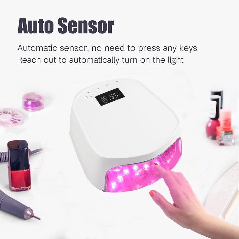 New Arrival Nail Gel Polish Curing 96W Rechargeable Cordless Cure LED Nail Lamp Sun UV Gel Dryer Nail Lamp For Salon Manicure 5