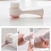 3D Double Silicone Facial Cleansing Brush Manual Massage Facial Brush Soft Bristles Exfoliator Double Sided Face Wash Brush 2