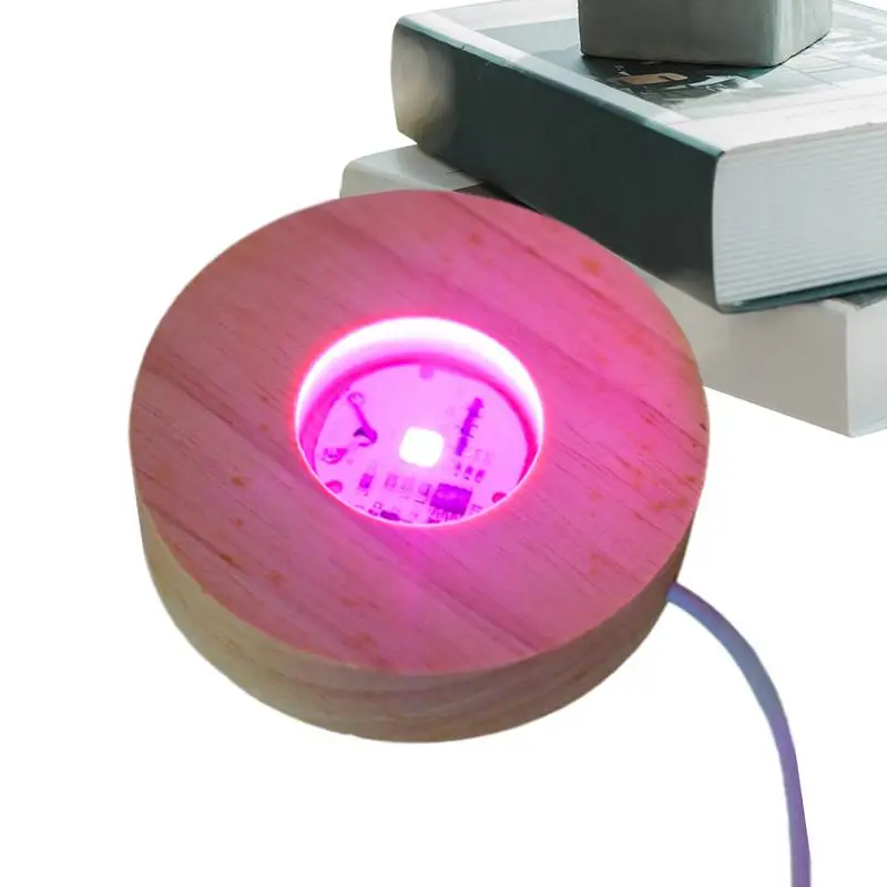

Creative LED Wood Display Stand Wooden LED Table Lamp For Home Acrylic Crafts And Resin Art Beech Wood LED Night Light Stand