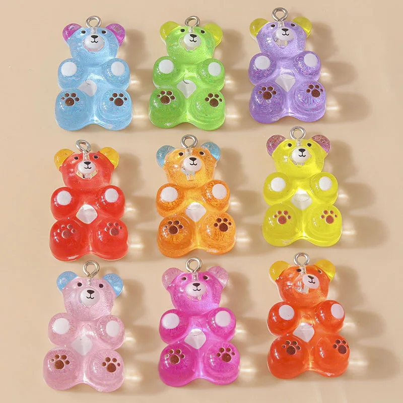 Citroen 10Pcs Big Candy Color Gummy Bear Charms Per Orecchini Collana Con Ciondolo Carino Regali Gioielli Creativi Fai Da Te Che Fanno Trovare