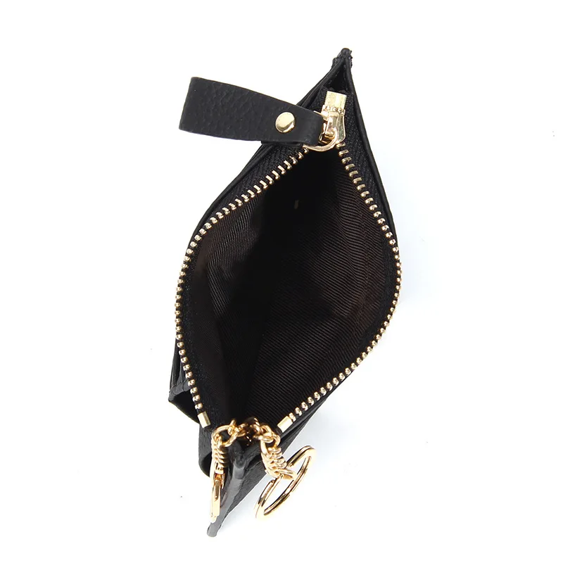 Genuine Leather Coin Purse for Women with KeyChain Small Zipper Change Purse Coin Pouch Slim Card Holder Wallet Clutch for Women