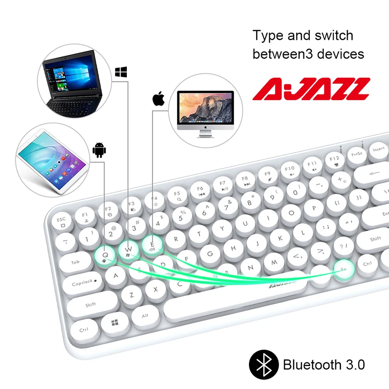 AJAZZ 308i キーボード 白 ホワイト Bluetooth