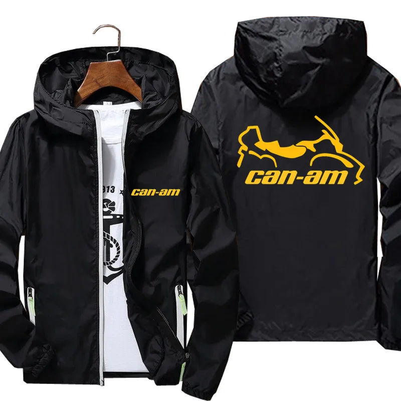 

Mens Women Can Am Motorcycle Hooded Casual Skin Reflective Sunscreen Thin Windbreaker Jacket Streetwear Pilot Coat Plus Size 7XL