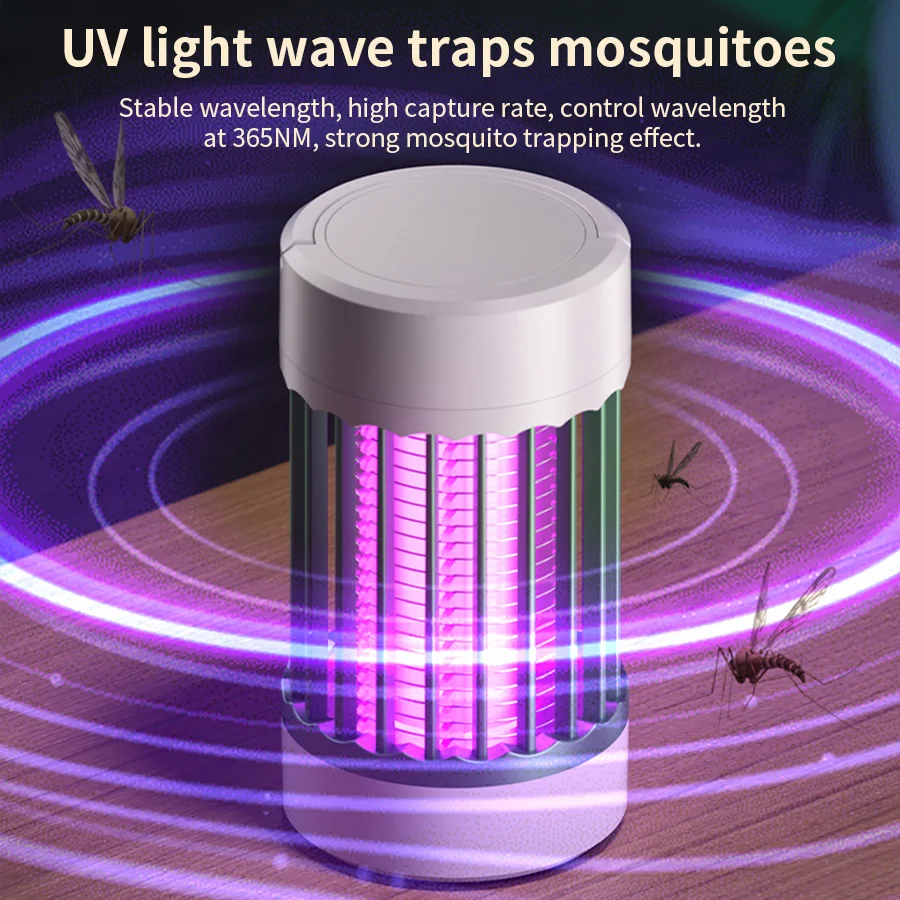 New Electric Shock Mosquito Killer Lamp UV Light USB Anti Mosquito Trap For Bedroom Outdoor Camping Use Kills Moths Wasps Gnats