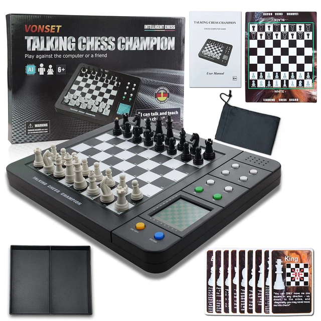 AI-Xadrez Board com tela LCD, jogo de xadrez eletrônico, Sensor de