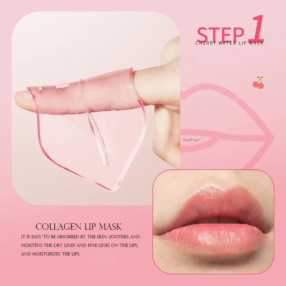 10pcs BIOAQUA Collagen Eye Mask Lip Mask Combination Moisturizing Lip Patch Firming Anti Dark Circles Eye Patches Skin Care