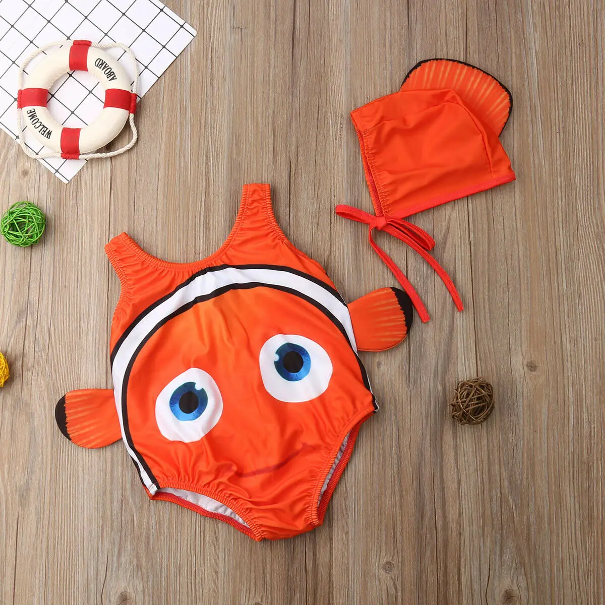 

Kids Baby Girl Swimwear Cartoon Goldfish Swimsuit Beachwear Bathing Costume 1-6T
