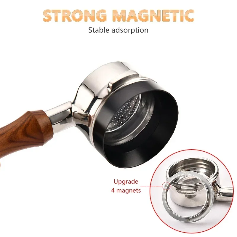 51mm/53mm/58mm Coffee Accessories Aluminum Magnetic Dosing Ring for Brewing Bowls Ground Coffee Concentrate Coffeeware Kitchen