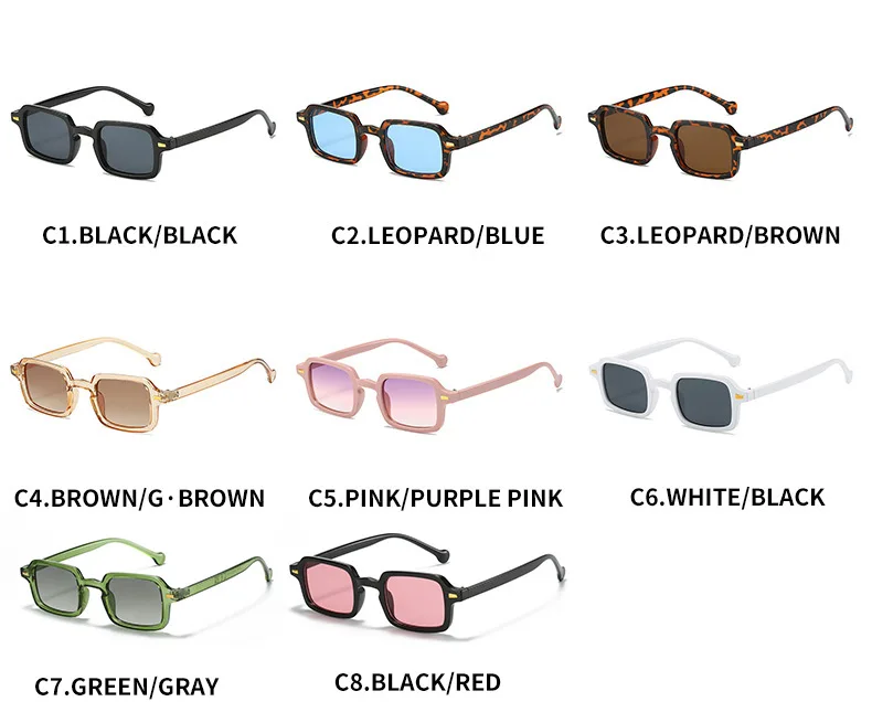 Arvin – Occhiali da Sole Quadrati Vintage con Rivetti e Montatura Leopardata UV400 2