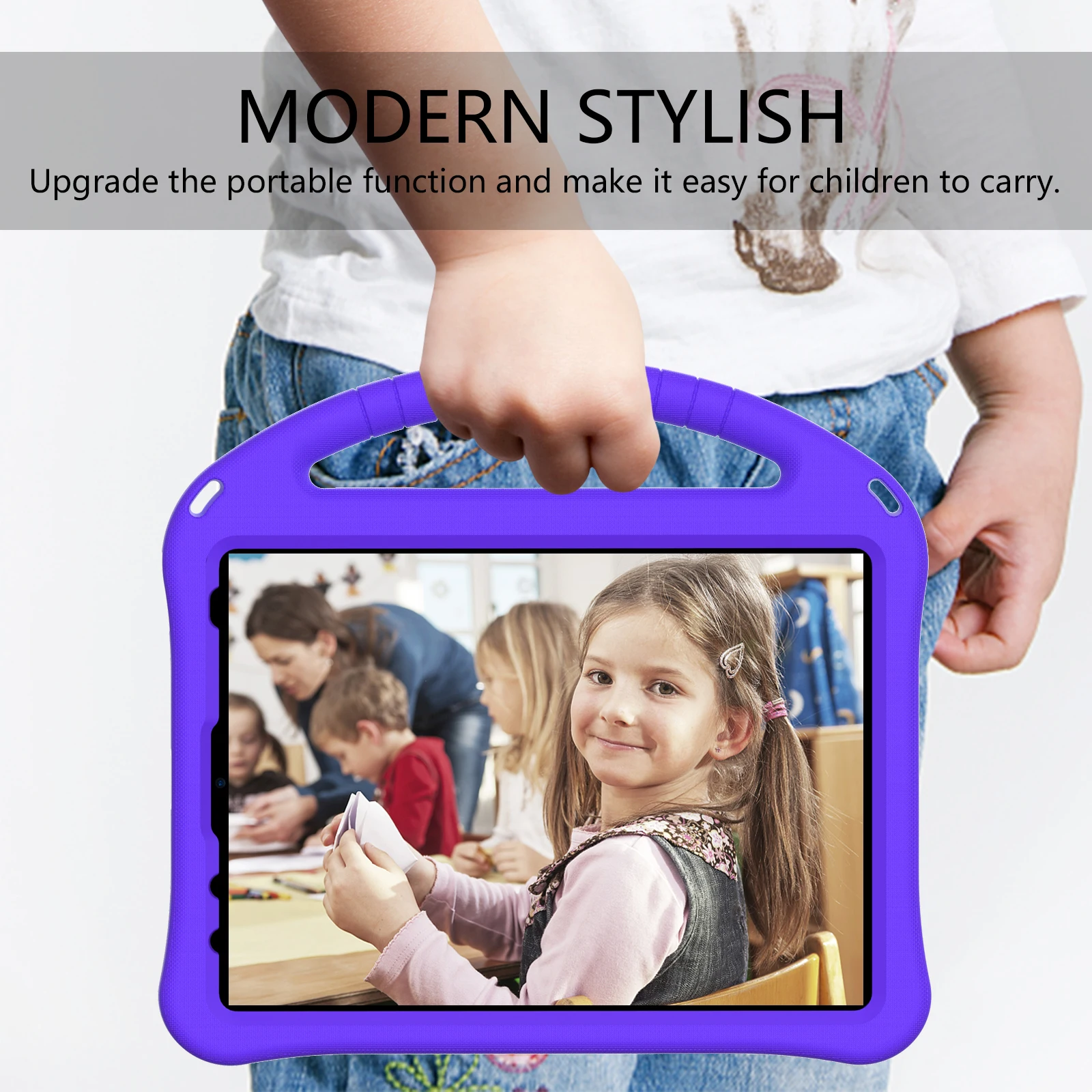 Children's Soft EVA iPad Case with Child-Friendly Handle