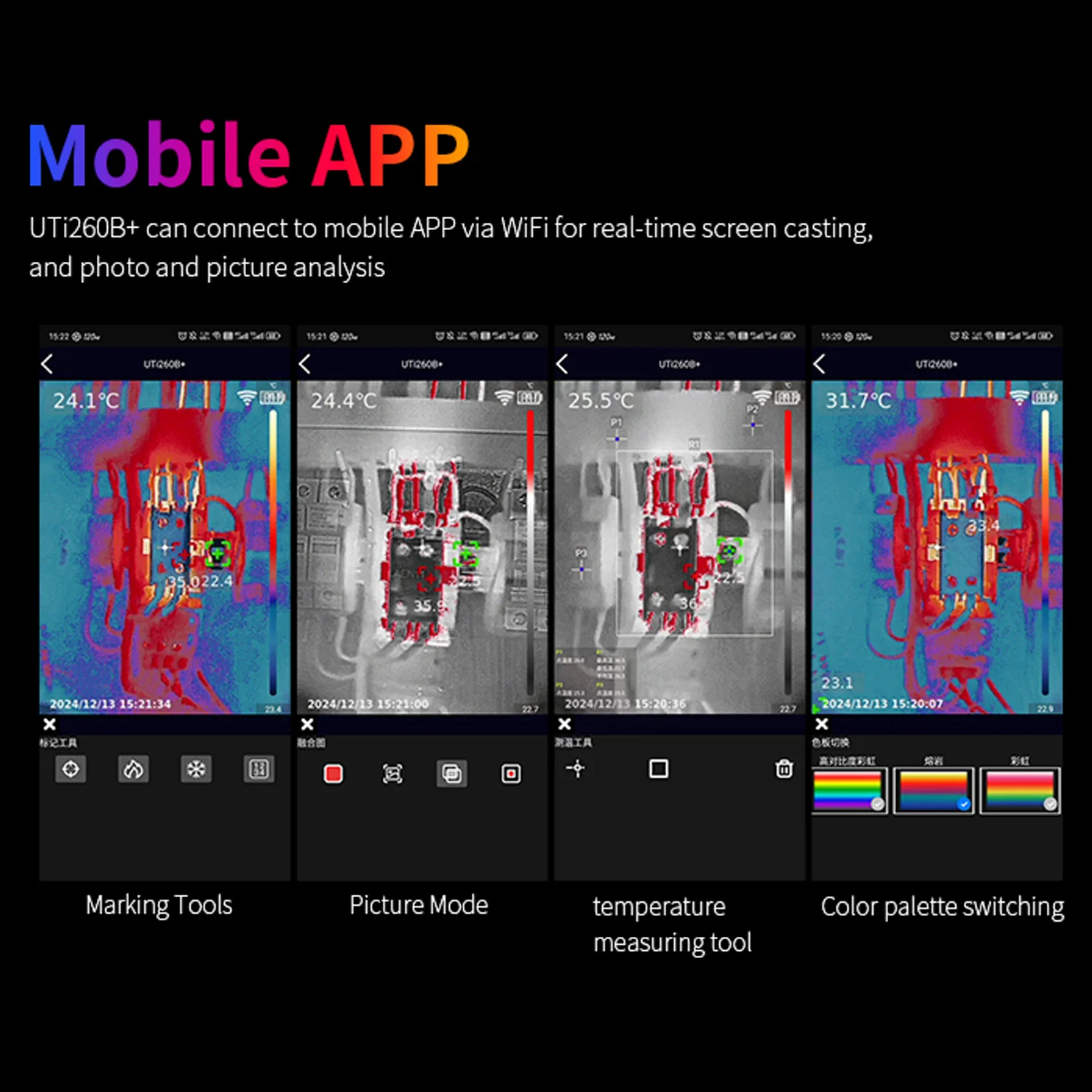 Termocamera Infrarossi UNI-T UTi260B+ Sensore Temperatura 550&deg;C