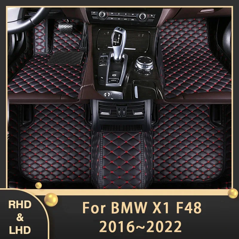 Tappetini Auto Per Bmw X1 F48 Mk2 2016 ~ 2022 Tappetini Auto Personalizzati Accessori Interni Per Tappeti In Pelle 2017 2018 2019 2020 2021