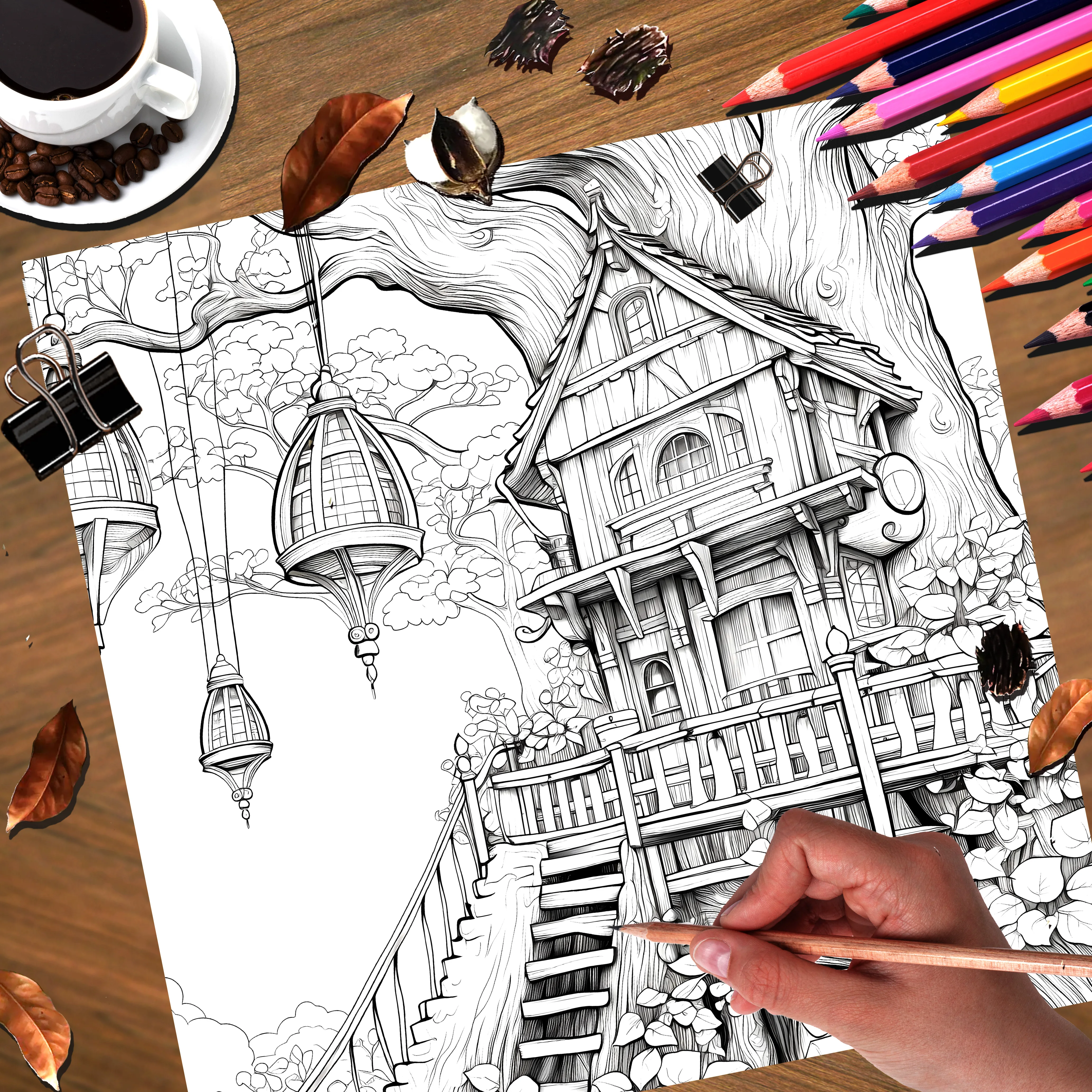 Fairy Castle Coloring Book 20 Page Gift For Birthday Party Relieve Stress Kill Time Graffiti Painting Drawing Art Book 3