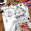 Fairy Castle Coloring Book 20 Page Gift For Birthday Party Relieve Stress Kill Time Graffiti Painting Drawing Art Book 3