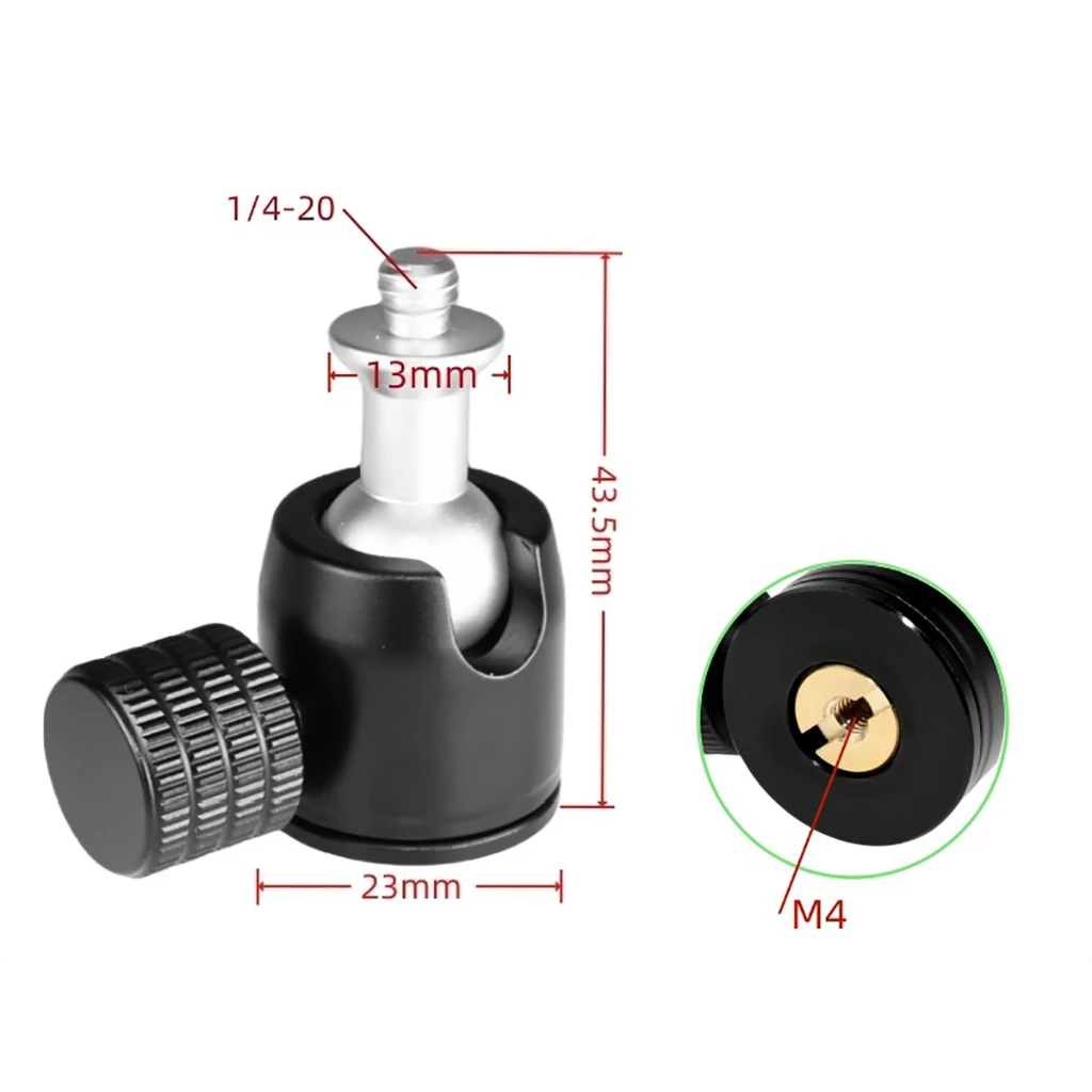 Aluminum Alloy 360 Degree Swivel Tripod Ball Head Mount Universal 1/4 3/8 M4 M5 M6 Thread Mount for DSLR Camera Tripod Mounting tripod ball head