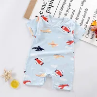 Summer 3-24 Months Baby Boys Girls Romper Infant Jumpsuit Cartoon Short-sleeved Climbing Pajamas Cotton Toddler Clothes 6