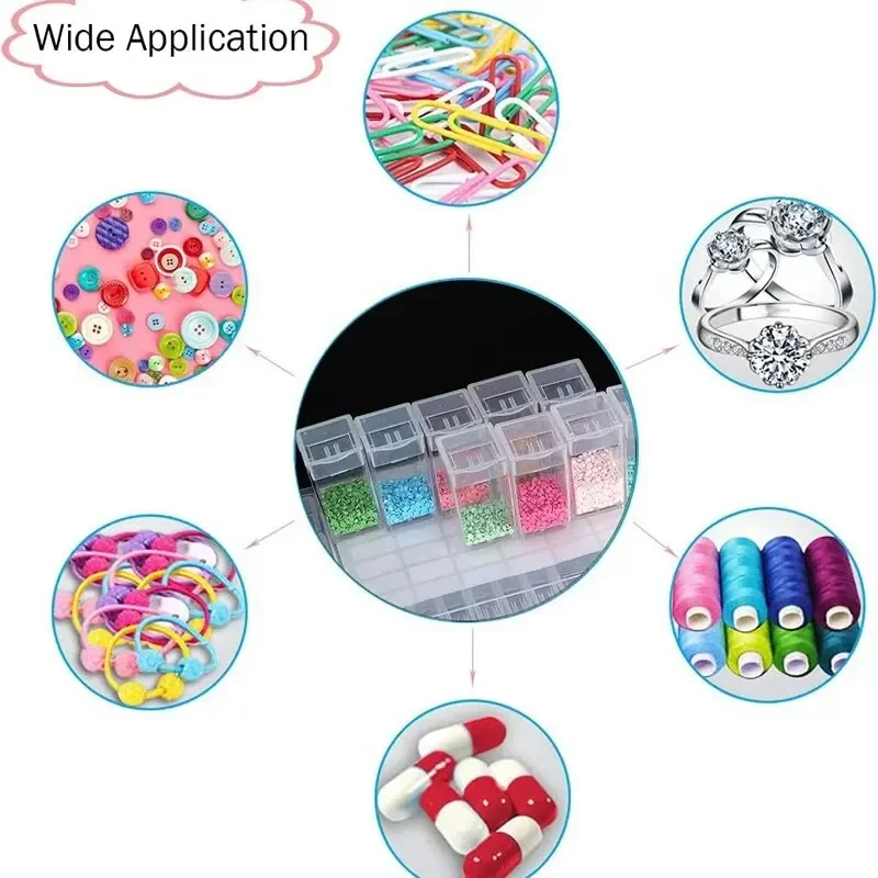 64/32 Compartments Plastic Storage Box Diamond Painting Beads Storage Box DIY Handicrafts Storage Jewellery Box storage box,diamond painting storage box,storage container,plastic storage box,jewelry box