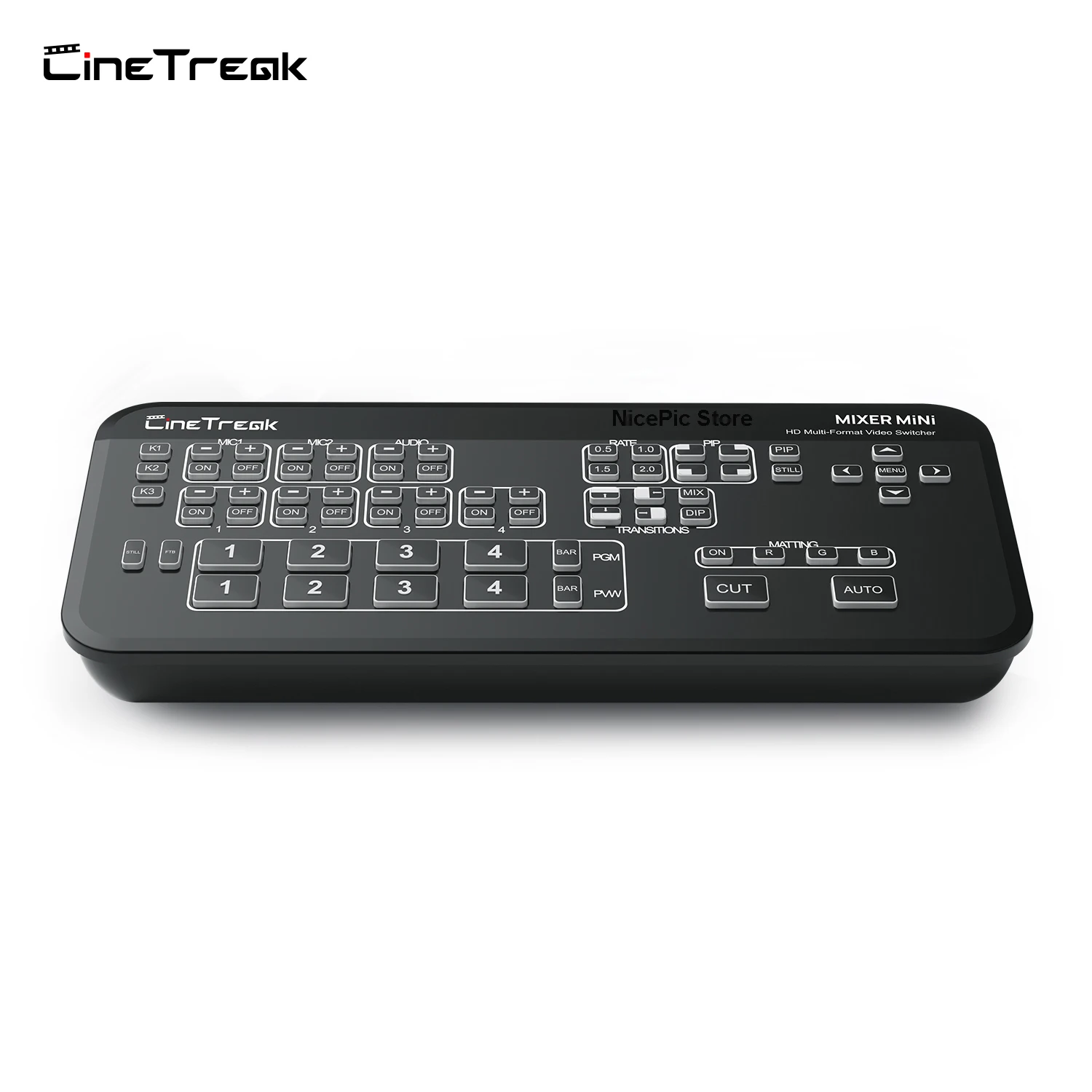 

Cinetreak Mixer MiNi 4-CH FHD Live-Streaming Video Swithcer Multi-view and Recording VS DeviceWell 7105 Blackmagic Design ATEM