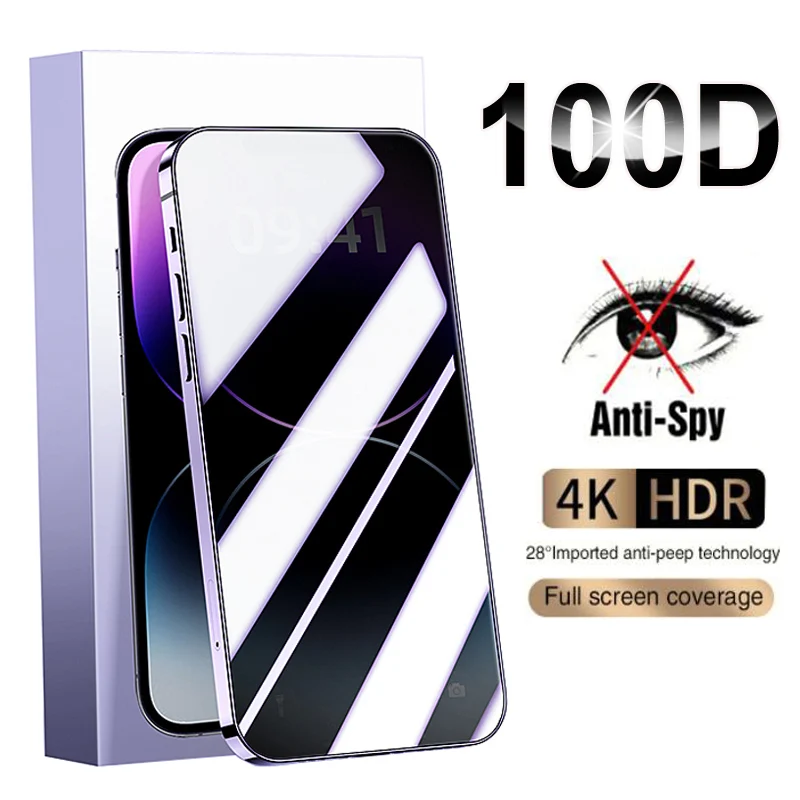 100D Anti Peeping Spy Vetro Temperato Per Iphone 14 Plus 13 12 Mini 11 Pro Max Privacy Screen Protector Iphone X Xr Xs Max Glass